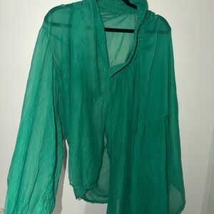 Nasty Gal Vibrant Green Blouse